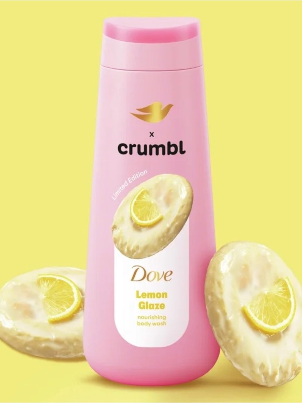 New Dove x Crumbl Moisturizing Liquid Body Wash Lemon Glaze
